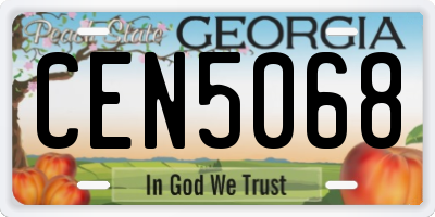 GA license plate CEN5068
