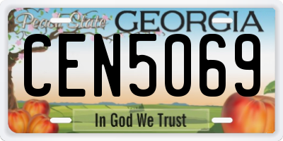 GA license plate CEN5069