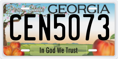 GA license plate CEN5073