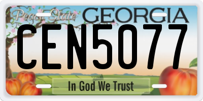 GA license plate CEN5077