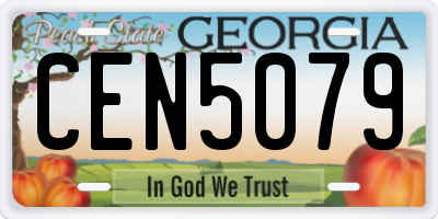 GA license plate CEN5079