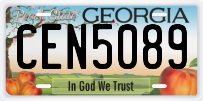 GA license plate CEN5089