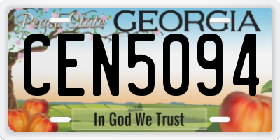 GA license plate CEN5094