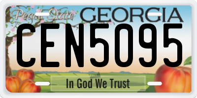 GA license plate CEN5095