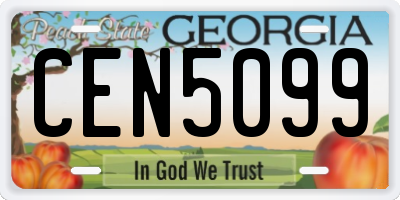 GA license plate CEN5099