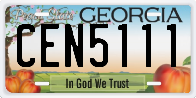 GA license plate CEN5111