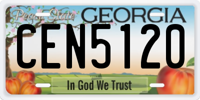 GA license plate CEN5120