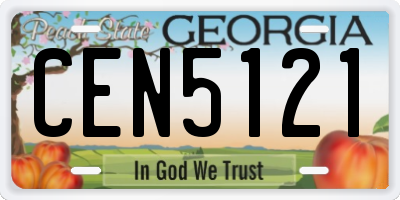 GA license plate CEN5121