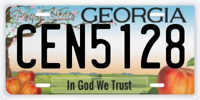 GA license plate CEN5128