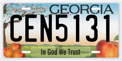 GA license plate CEN5131