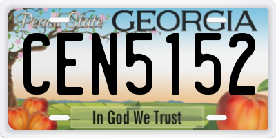 GA license plate CEN5152