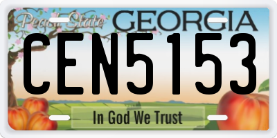 GA license plate CEN5153