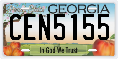 GA license plate CEN5155