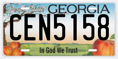 GA license plate CEN5158
