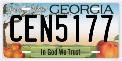 GA license plate CEN5177