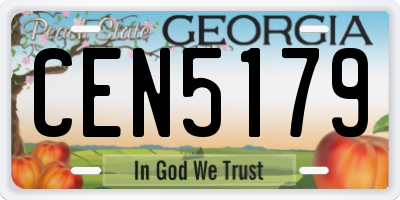 GA license plate CEN5179