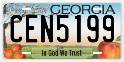GA license plate CEN5199