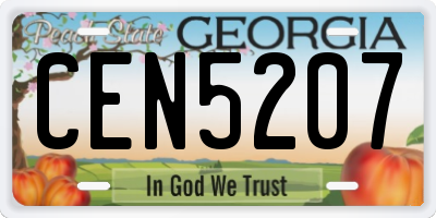 GA license plate CEN5207