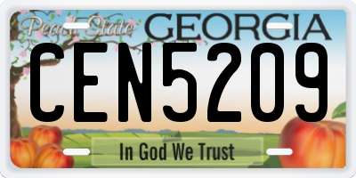 GA license plate CEN5209