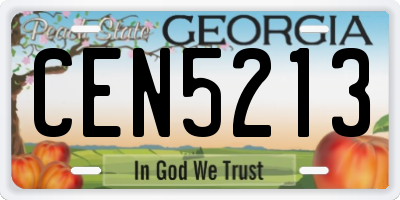 GA license plate CEN5213