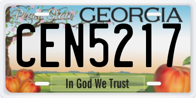 GA license plate CEN5217