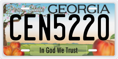 GA license plate CEN5220