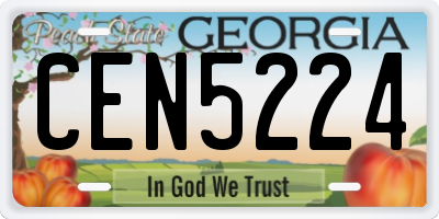 GA license plate CEN5224