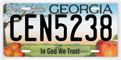 GA license plate CEN5238
