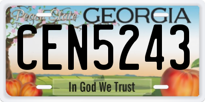 GA license plate CEN5243