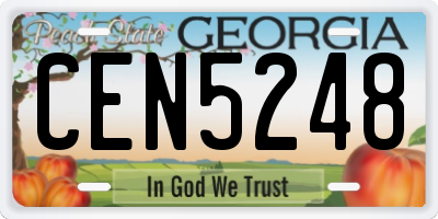 GA license plate CEN5248