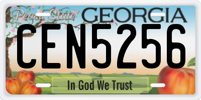 GA license plate CEN5256