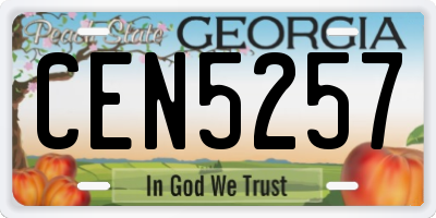 GA license plate CEN5257