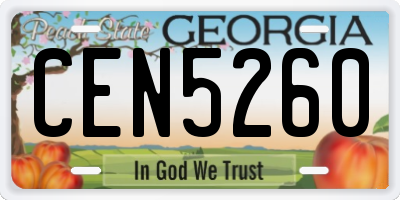 GA license plate CEN5260