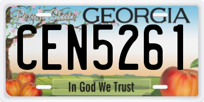 GA license plate CEN5261