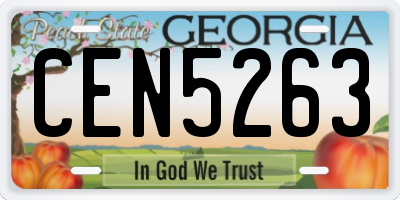 GA license plate CEN5263