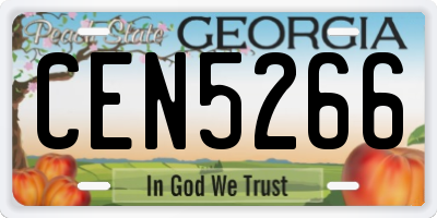 GA license plate CEN5266