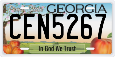 GA license plate CEN5267