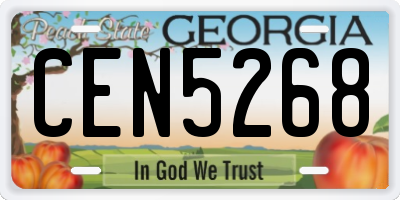 GA license plate CEN5268