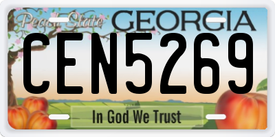 GA license plate CEN5269