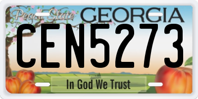 GA license plate CEN5273