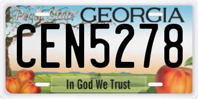 GA license plate CEN5278