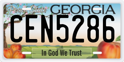 GA license plate CEN5286