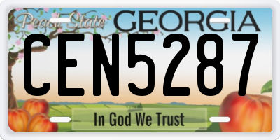 GA license plate CEN5287