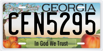 GA license plate CEN5295