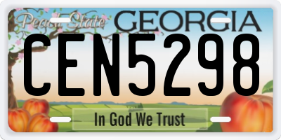 GA license plate CEN5298