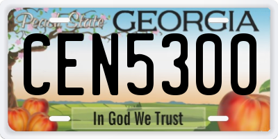 GA license plate CEN5300