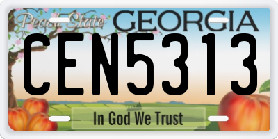 GA license plate CEN5313