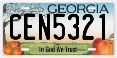 GA license plate CEN5321