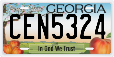GA license plate CEN5324