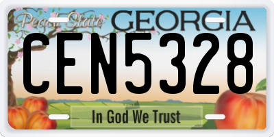 GA license plate CEN5328
